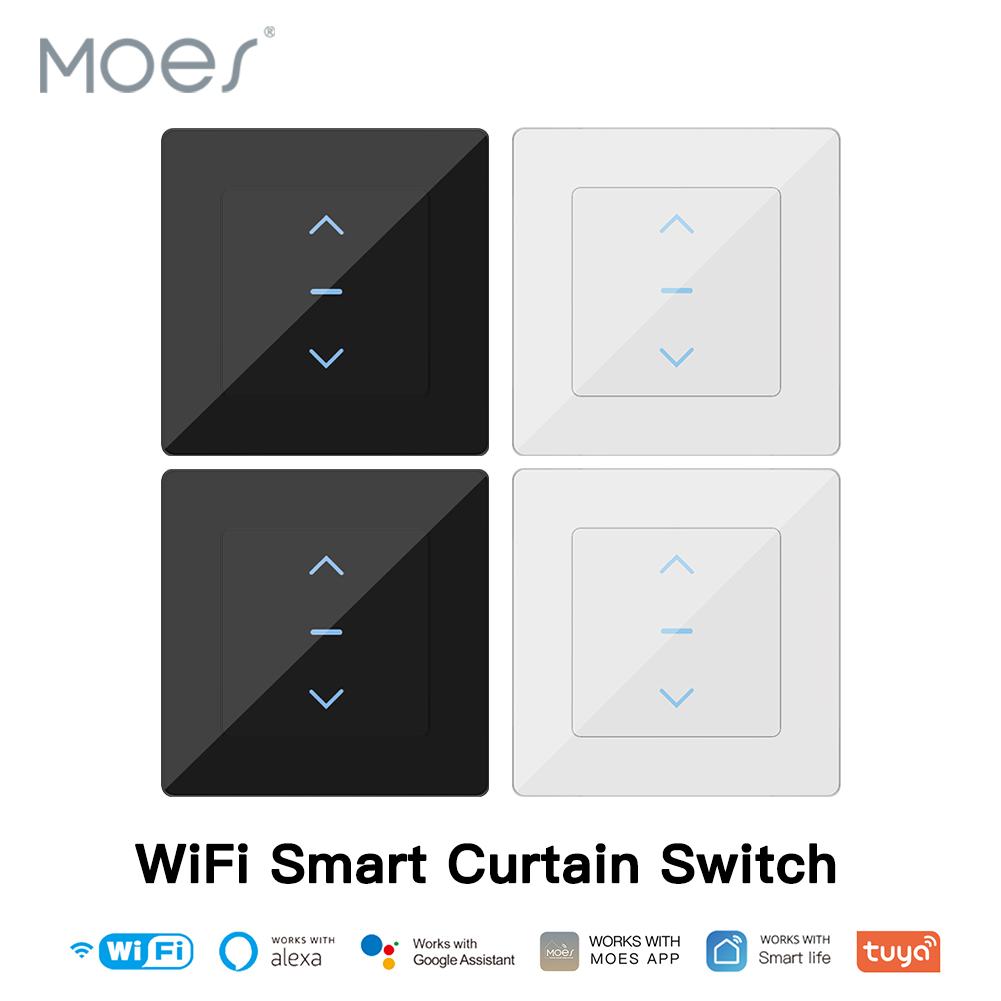 New WiFi Smart Curtain Switch Touch Design for Motorized Curtains and Roller Blinds work with Tuya Smart Life App Alexa