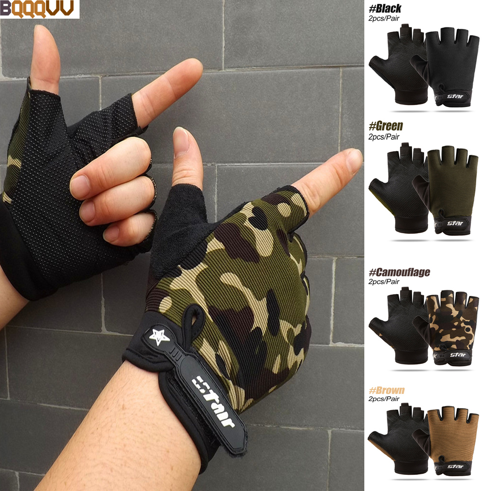 1Pair Half Finger Gloves for Men & Women Breathable Sports Gloves Antiskid for Cycling Bike Gym Fitness