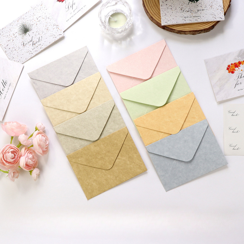 5pcs Sheepskin Textured Envelope，Romantic Invitation Birthday Card Letter Artistic Fresh Love Letter Letterhead Envelope