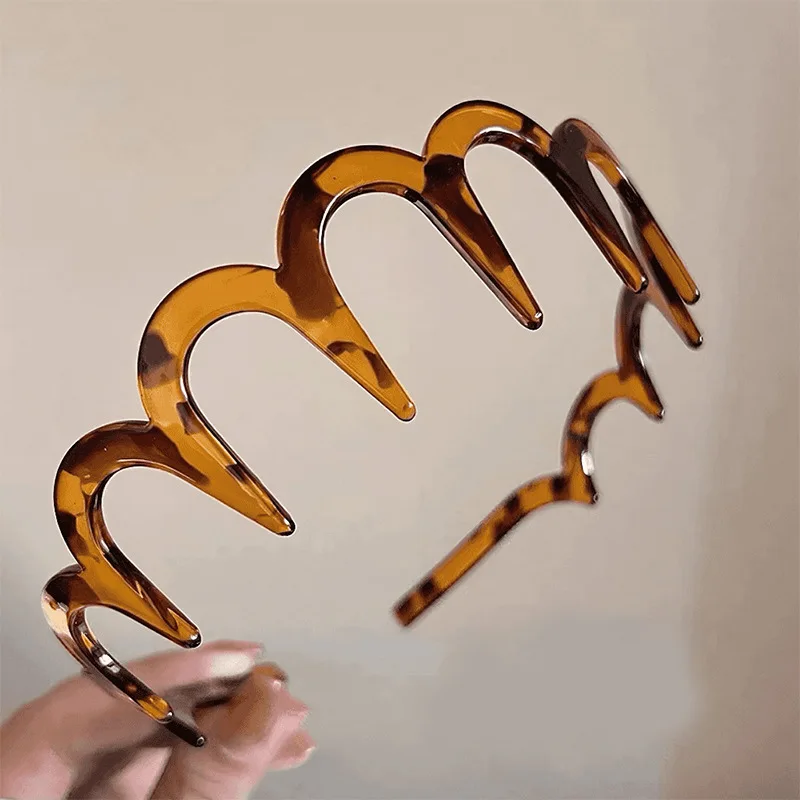 Resin High Tenacity Hair Comb Non-Slip Hair Bands for Women U-Shaped Fixed Teeth Trendy Bang Fluffy Tool Headwear Accessories