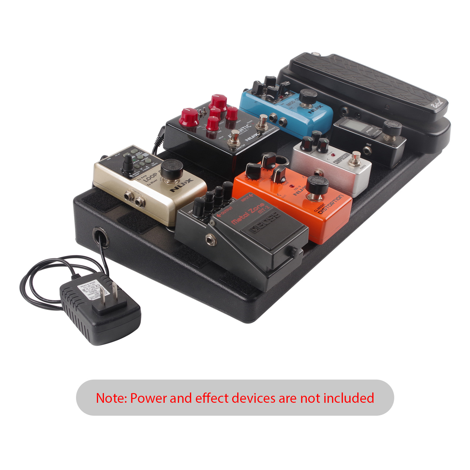 Rockhouse Guitar Pedal Board High-hardness PE Pedal Board with Compartment 11 Hole Storage Power Cord Lightweight Pressure