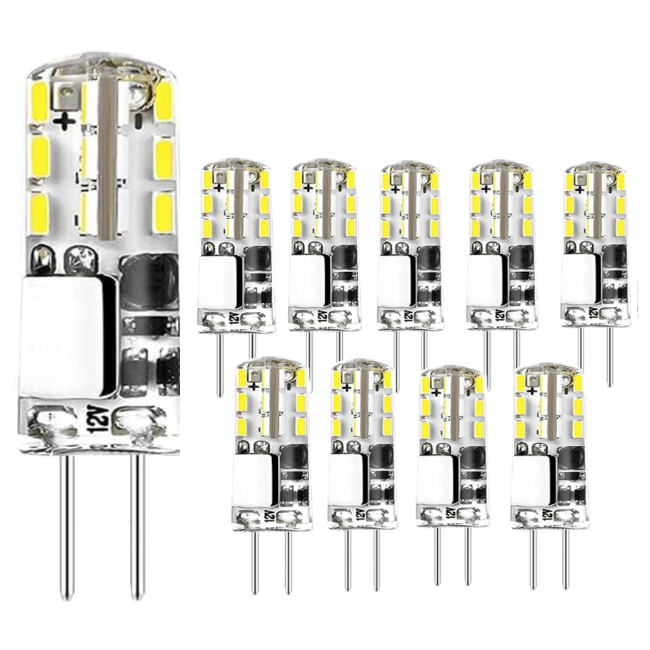 10Pcs G4 LED Bulbs 2W 3W 5W 9W 12W 15W AC DC12V AC 220V SMD light Silicone Lamp Warm White/White 360 Degree Angle LED Lighting