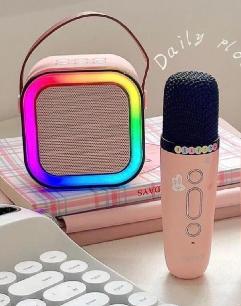 Mini Karaoke BT Speaker for Kids Gifts (Cute Little & Portable) Bluetooth Speaker with 1 Wireless Microphone (Sound Loud)