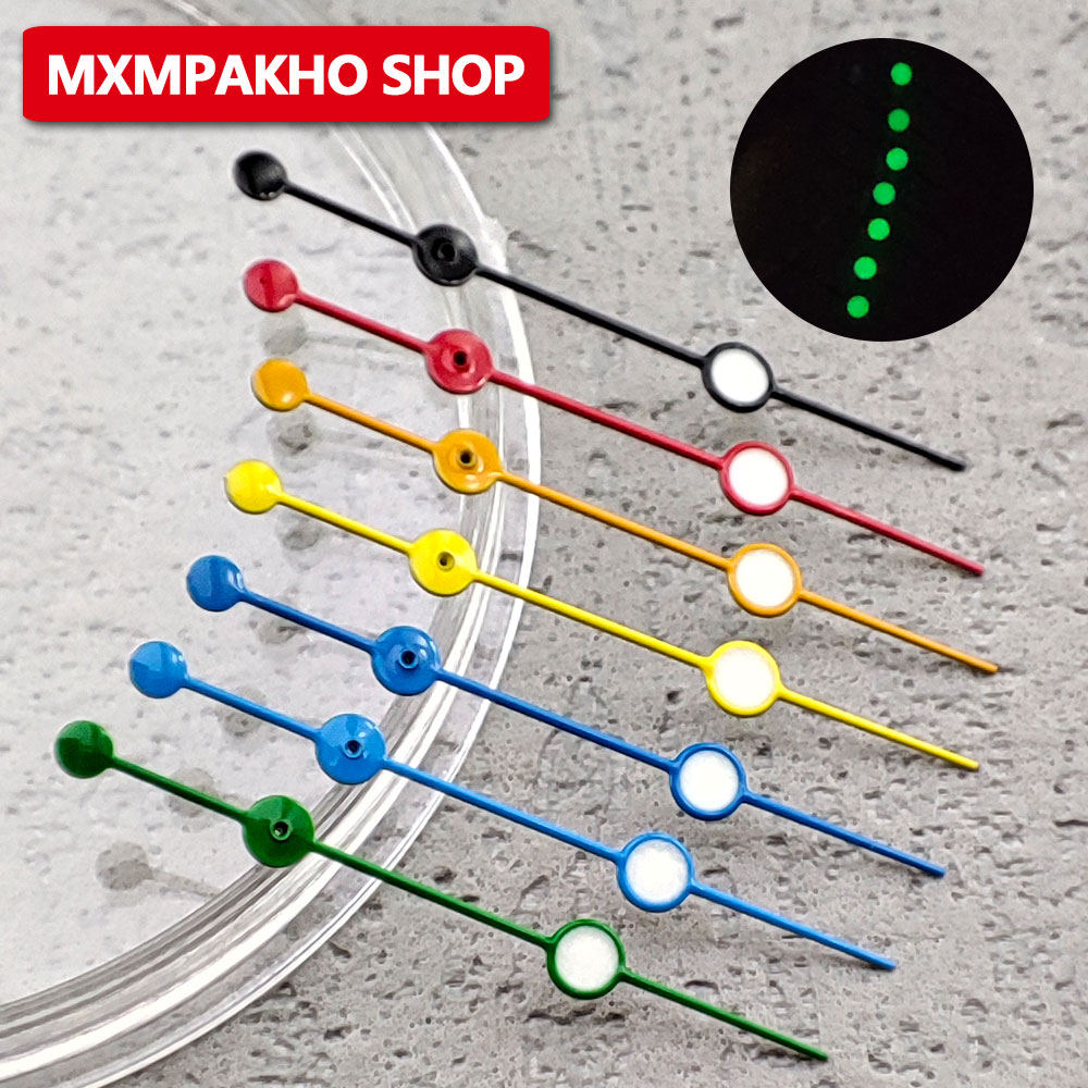 watch hands Modified NH35 Hands black watch pin faint green glow lightning second hand suitable for NH35/NH36/4R/7S movement