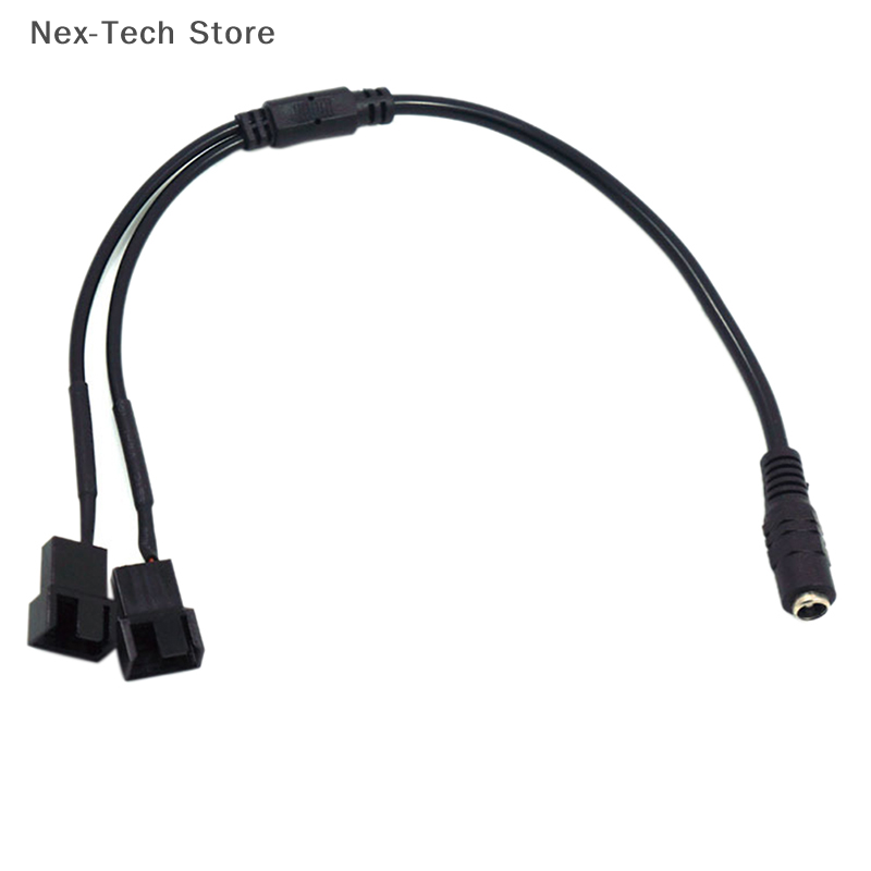 1Pcs 12V 4 Pin 2 Way Power Adapter Cable DC 5521 To 4Pin PWM Computer PC Router Fan