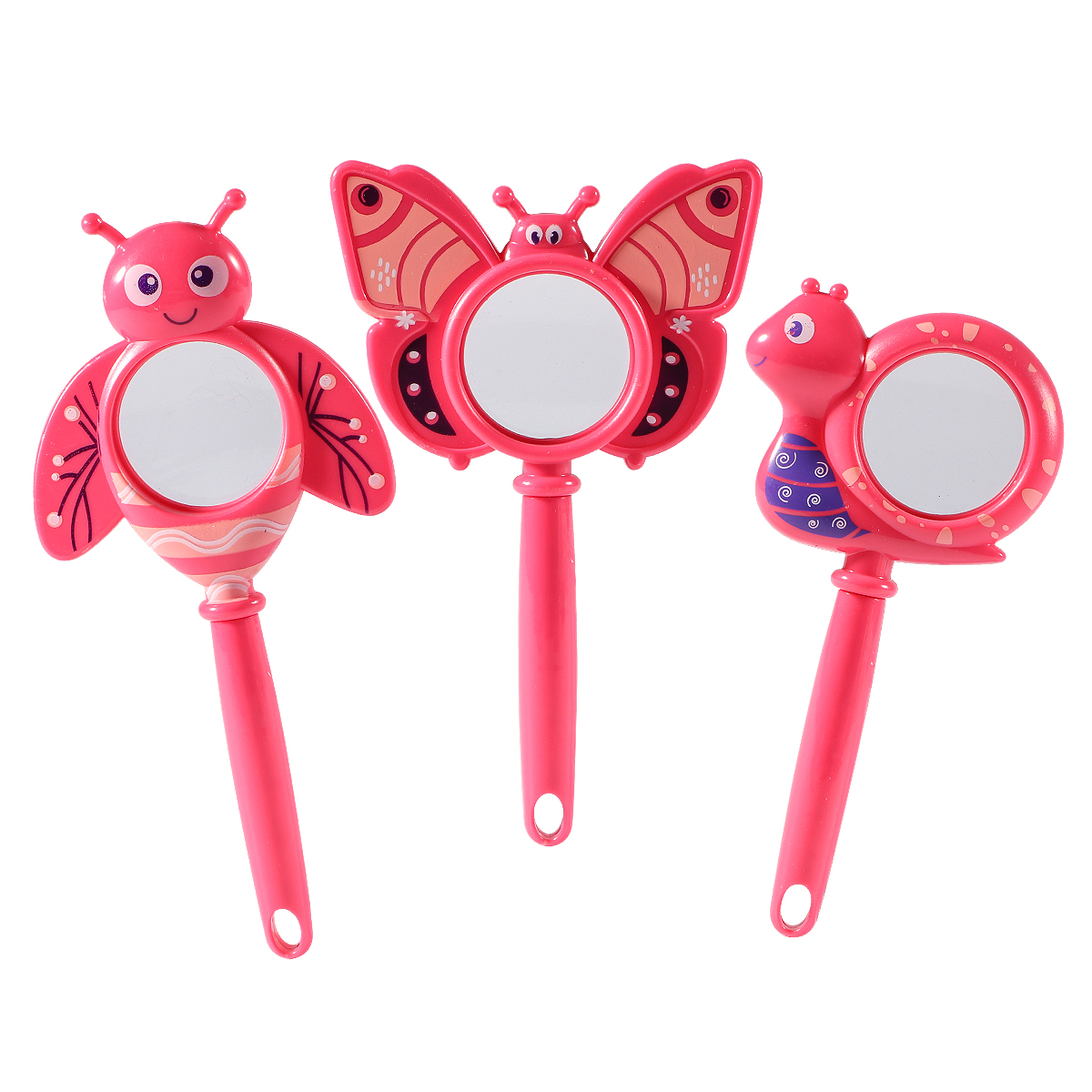 Handheld cute cartoon insect plastic magnifying glass, a variety of colors and shapes, including bees, butterflies, snails, for