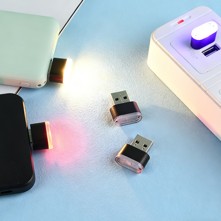 1Set 5PCS Mini USB LED Night Light Notebook Computer 5V Modeling Car Ambient Light Neon Interior Light Car Ambient Decorative