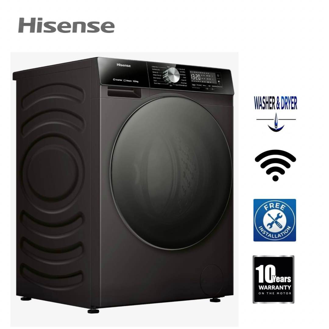 Hisens 10.5 Kg Wash 6.5 Kg Der Fully Automatic Washer dryer Inverter WiFi