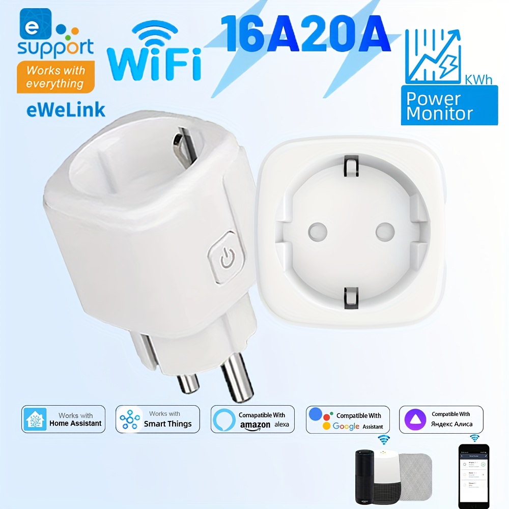 EWeLink Smart WiFi Socket EU Remote Control/Timer Switch/Battery Count Compatible With Home Alexa