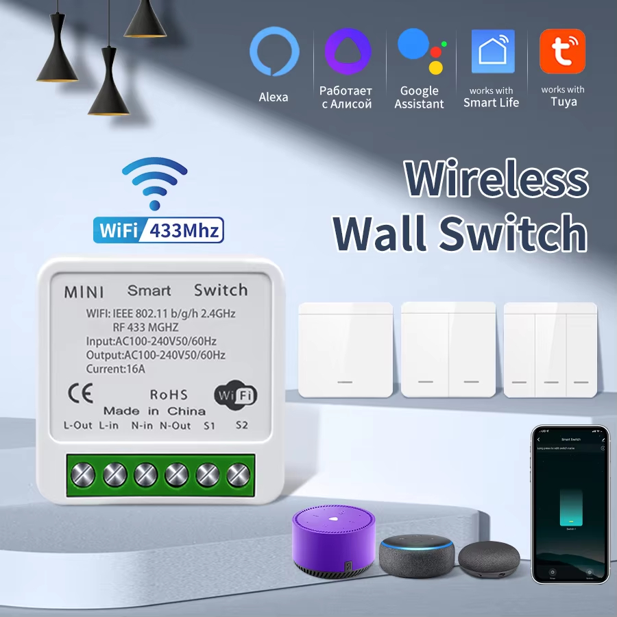 Mini WIFI Smart Switch Wireless Zigbee DIY Light Switch Smart Home Automation APP Timer Voice Control Support Tuya Alexa