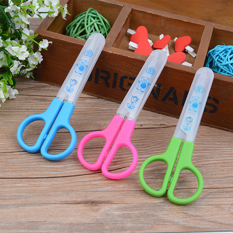 1pc cartoon safety scissors for kids diy craft cutouts paper school stationery cute small scissors