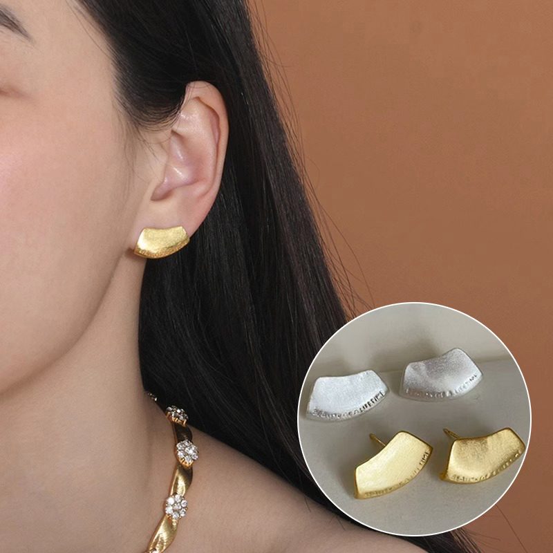 1Pair Exquisite Fashionable Brushed Pinna Earrings Style For Women And Men Jewelry Accessories Party
