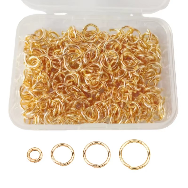 1 Box of 3-9mm Open Jump Ring Gold Silver DIY Jewelry Making Ring, Durable Accessory Suitable for DIY Handmade Products