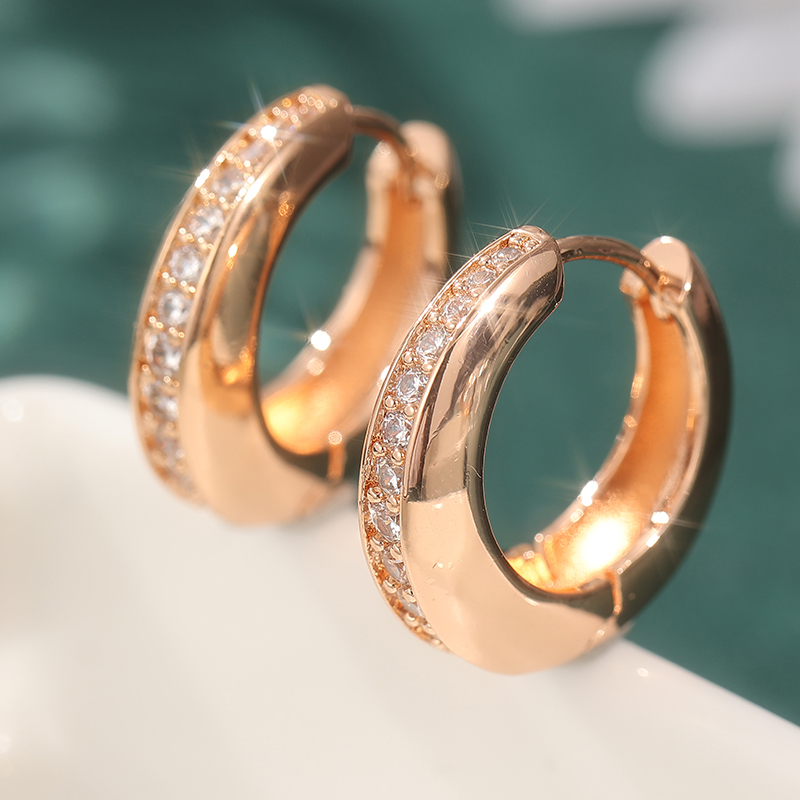 Light Luxury Elegant Simple U-shaped Hoop Earrings For Women Fashion Cute Golden Color Jewelry Party s