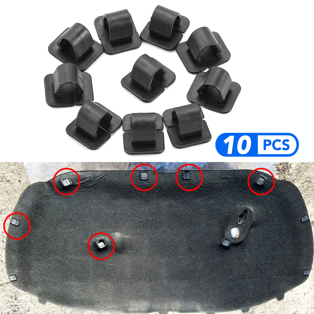 10pcs Car Hood Bonnet Insulation Clips Rivet Retainer Auto Fasteners Car Accessories