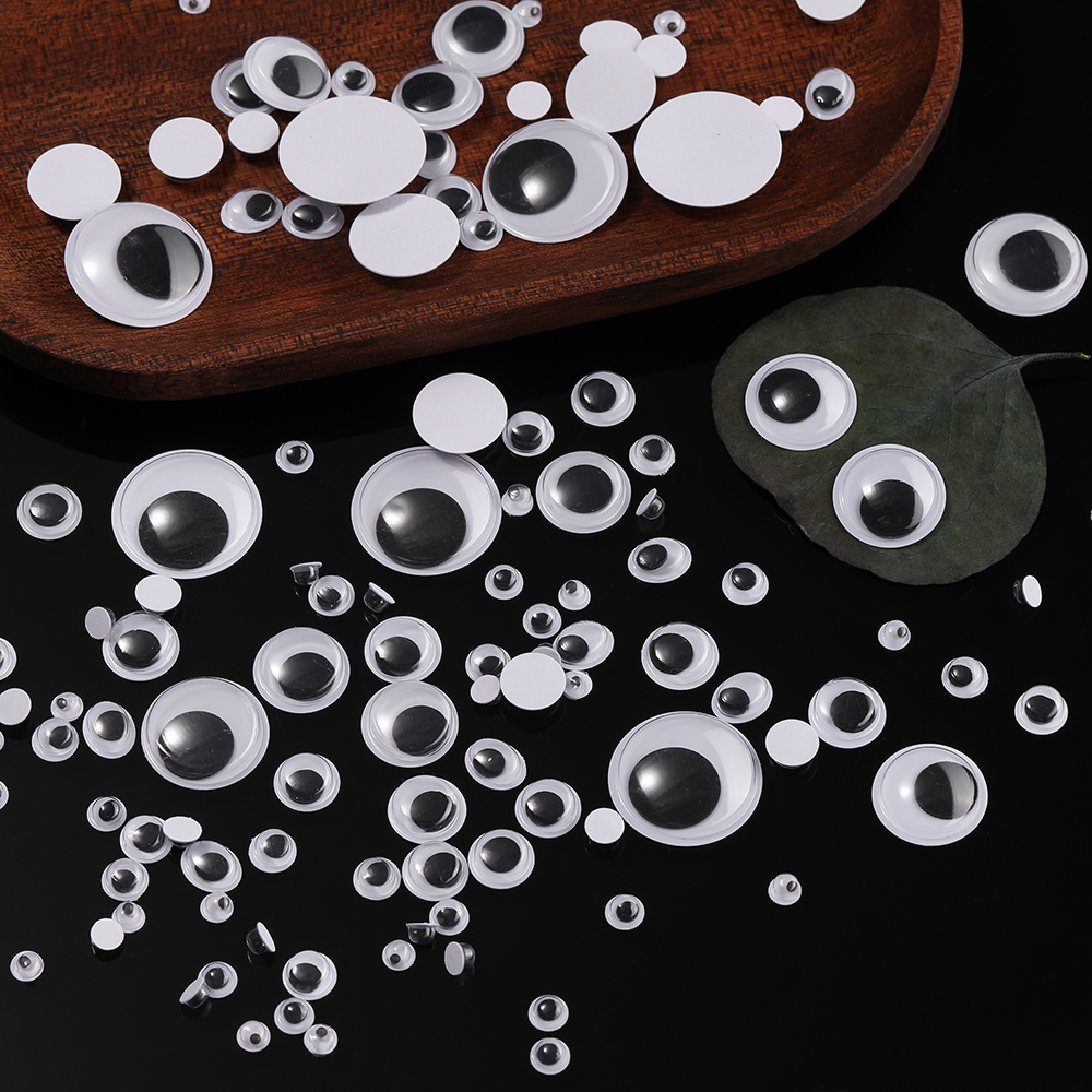 50/100/200Pcs Wiggly Wobbly Eyes Self Adhesive 5-24mm 3D Moving Eyes for Scrapbooking Dolls Kids DIY Toy Making Accessories dr. eyemo