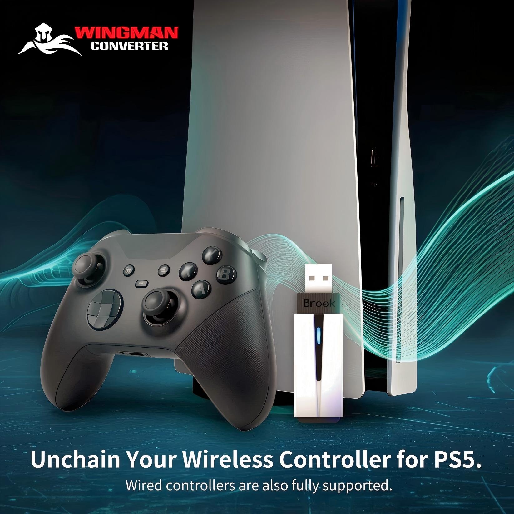 Brook Wingman P5 Wireless Converter for PS5/PS4/PC Game Console Supports Xbox/PS5/Switch Pro/PS4 Controllers