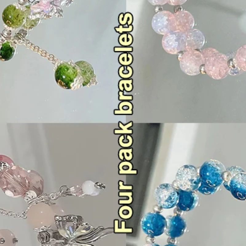 Pink Phoenix Flowers Branches Version Bow Butterfly Pendant Beaded Bracelet Sweet Cool Bracelet For Women Aesthetic Trendy Hand
