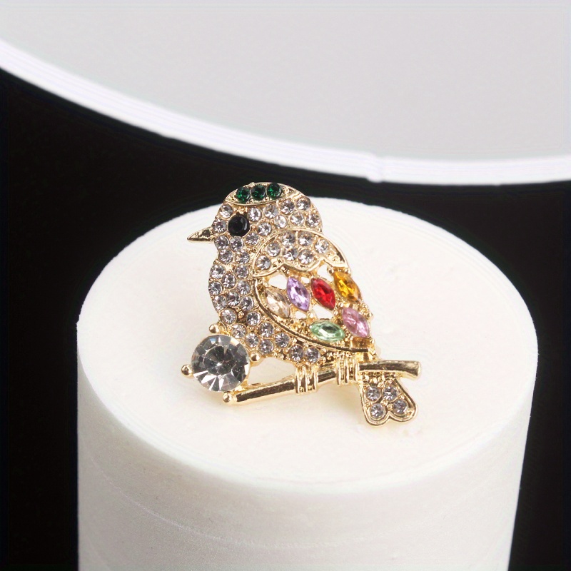 Premium Simple Personality Color Rhinestone Cute Bird Brooch