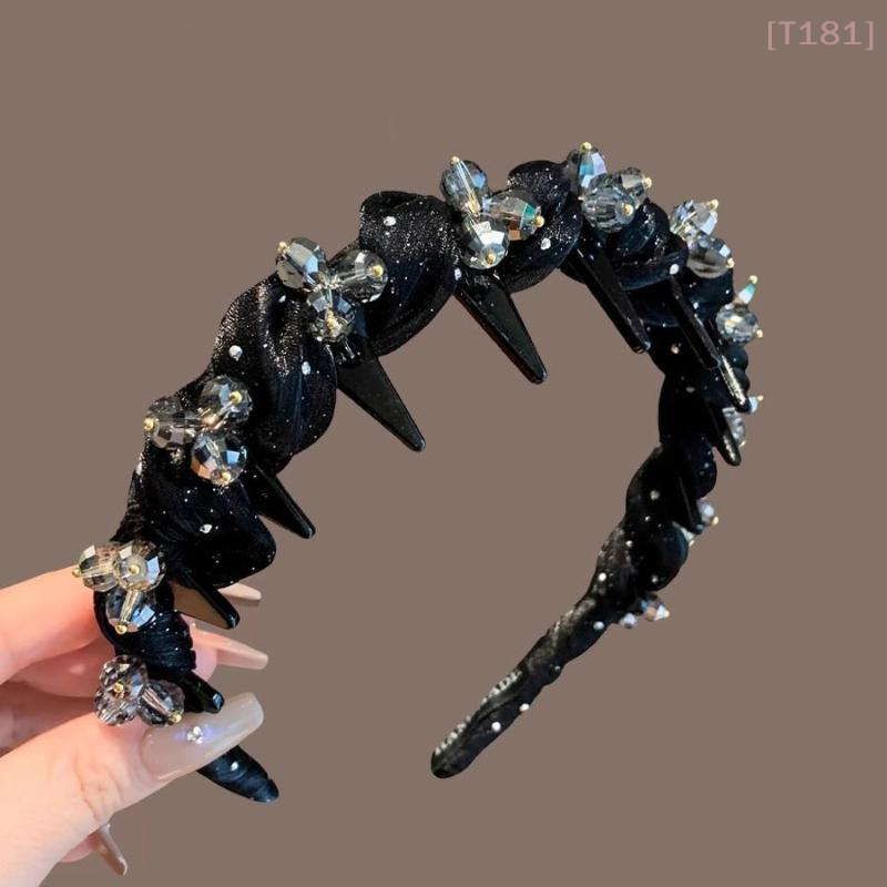 1Pcs Elegant Temperament Rhinestone Design Hairband For Women Daily Wear Headwear Non Slip Wash Face Headband Hair Accessories