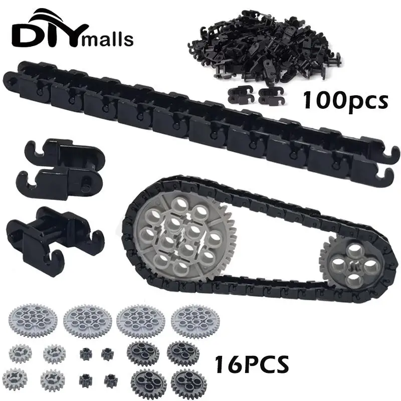 Link Chain Bricks Technical Parts 3711 14696 for MOC Building Blocks Gear Tank Track Tread Motorcycle Train Children Toys