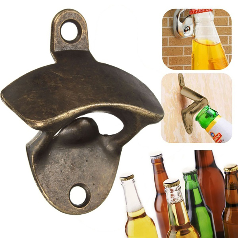 Wall Mounted Bottle Opener Zinc Alloy Soda Bottle Opener Vintage Heavy Duty Bottle Opener for Kitchen Party New