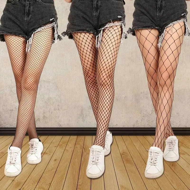 Simplejewejl Hot Women Long Hollow Out Fishnet Stockings Pantyhose Black Waist Tights Panty Lingerie High Quality