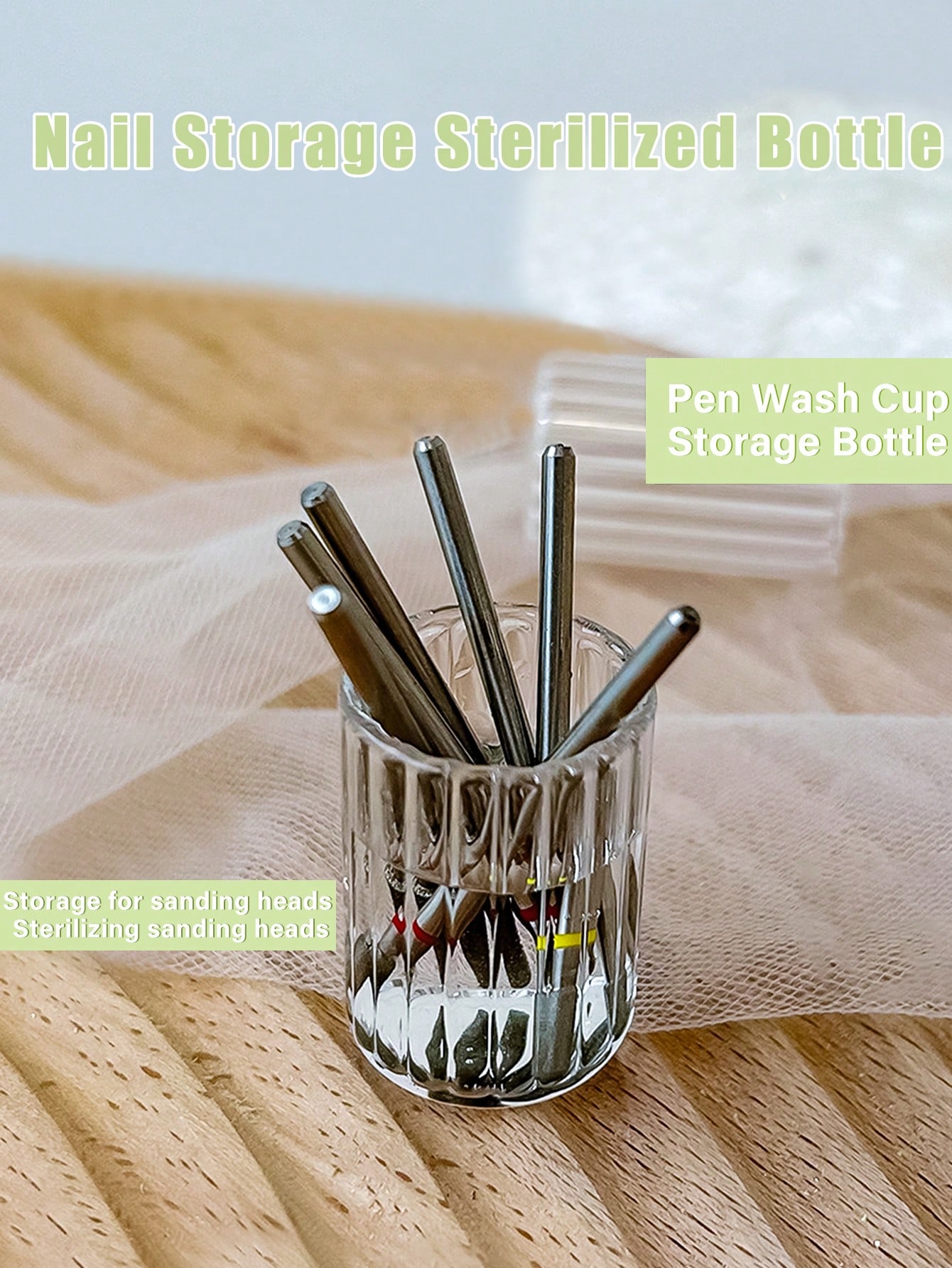 1/2pcs Glass Nail Storage Sterilized Bottle Multi - functional Nail Drill Bit Holder Pen Wash Cup for Manicure Tool Disinfection pen gpt