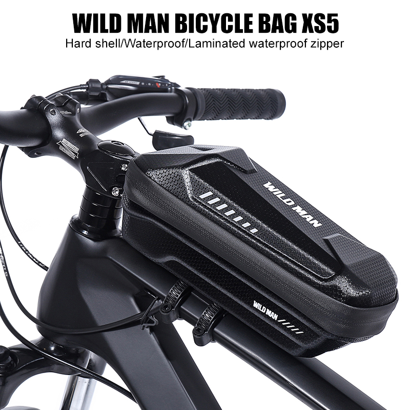 WILD MAN Waterproof EVA Hard Shell Bike Top Tube Bag Bicycle Frame Front Storage Bag MTB Road Bike Electric Scooter