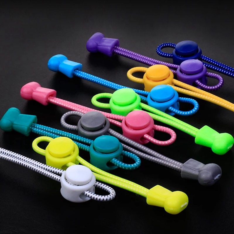 Safety Elastic Shoelaces Round High quality Spring Lock Lazy Lace can free Adjust Take a walk Sports No Tie Shoelace 1 pair