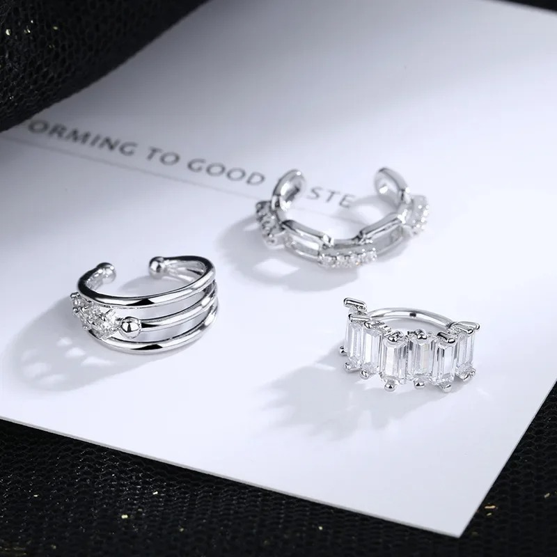 A Girl 1Pcs Snake Line Ear Clip Earrings for Women Girl Punk Animals Ear Cuff Party Fashion Silver Color Jewelry