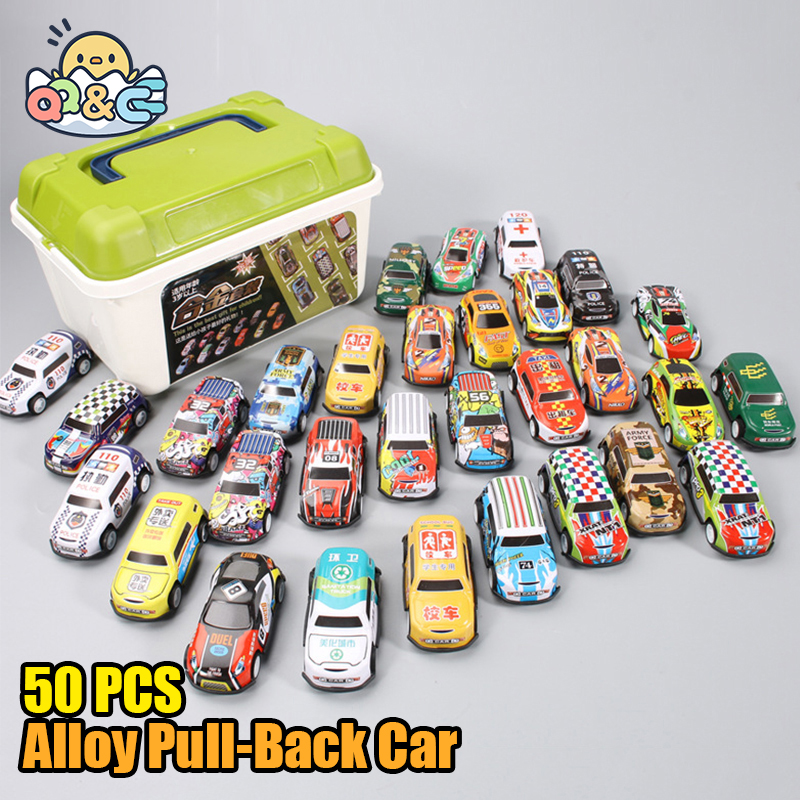 20-50Pcs/set Mini Car Set Inertia Pull Back Cars for Boys Plastic Vehicle Model Collection Toys Birthday for Kids Toddler
