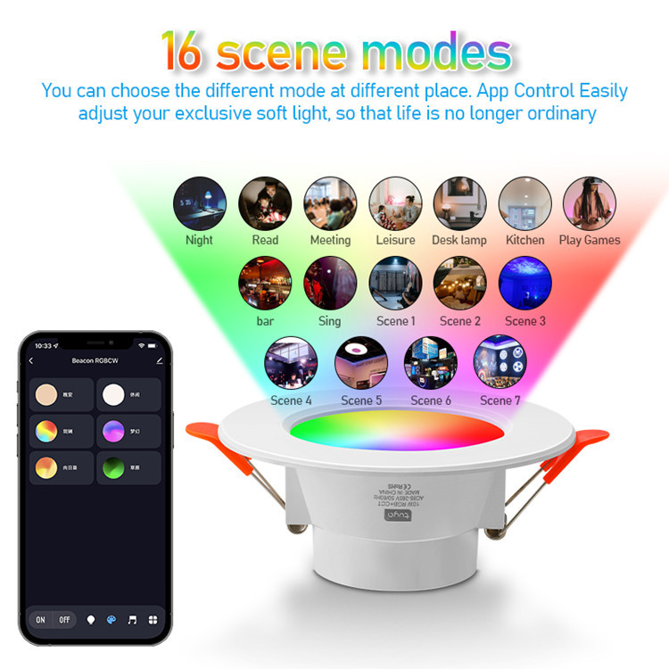 WIFI 5W LED Downlight 85-265V APP Control RGBCW Night Light Smart Home Luminaire Bluetooth Lamp Work for Alexa- Home