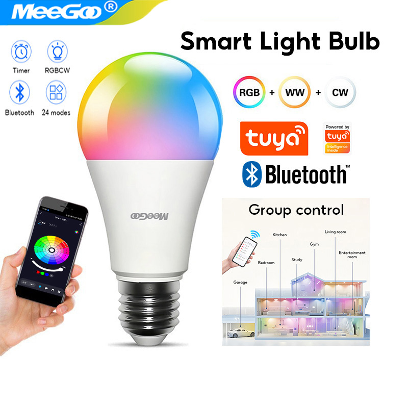 Tuya Bluetooth Smart Bulb Alexa Led Lamp E27 RGB Smart Light Bulbs 110V 220V Smart Lamps For Assisatnt Smart