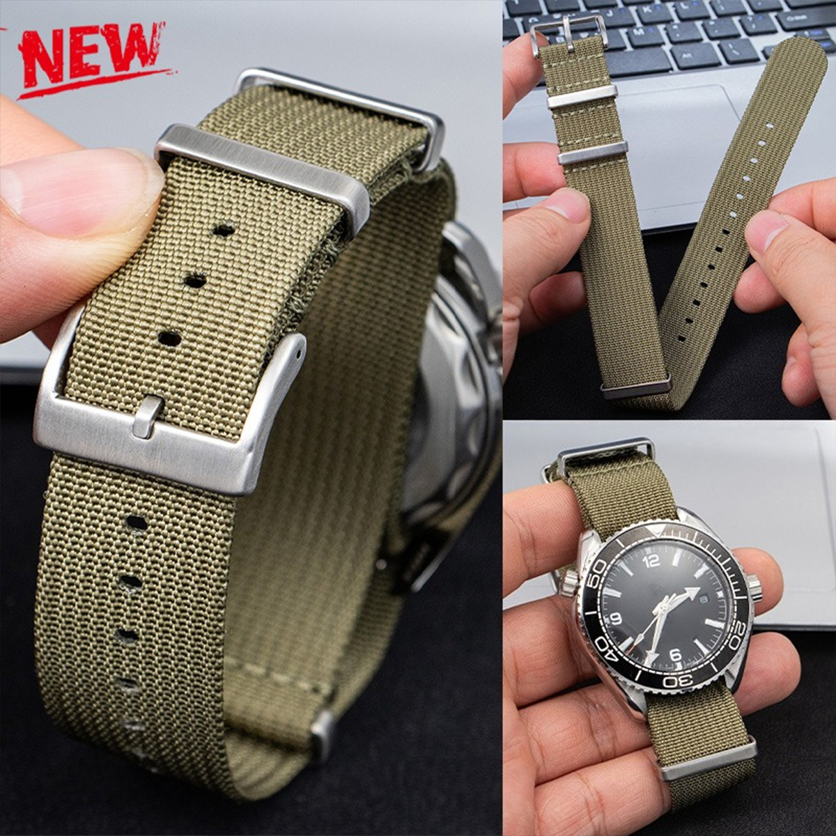 New Nylon Watchband 18mm 20mm 22mm for Watchband Accessories Sport Bracelets correa for Women&Men