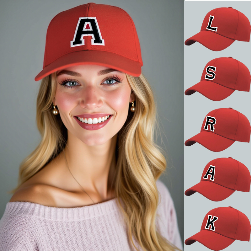 1pc Unisex Embroidered 26 Alphabet Letter Baseball Cap, Adjustable Casual Breathable Sunscreen Cap, Suitable For Spring Summer I