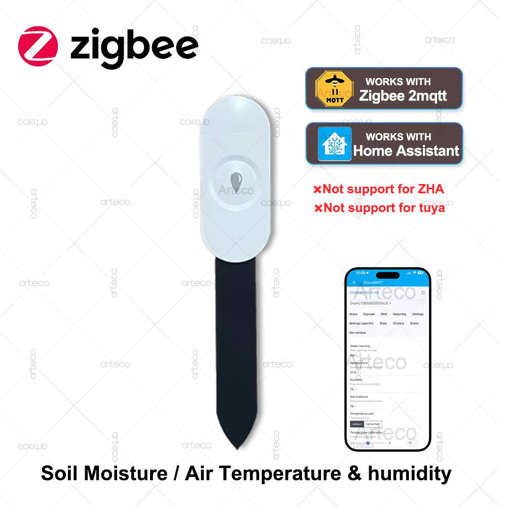 Zigbee Smart Soil Tester Moisture Sensor Thermometer Hygrometer Garden Automation Irrigation Detector Works With Home Assistant