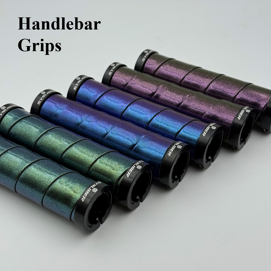 1 Pair Gradient Color Dual-Sided Lock-On Mountain Bike Grips, for 22.2mm Handlebars, Soft Comfortable Shock-Absorbing