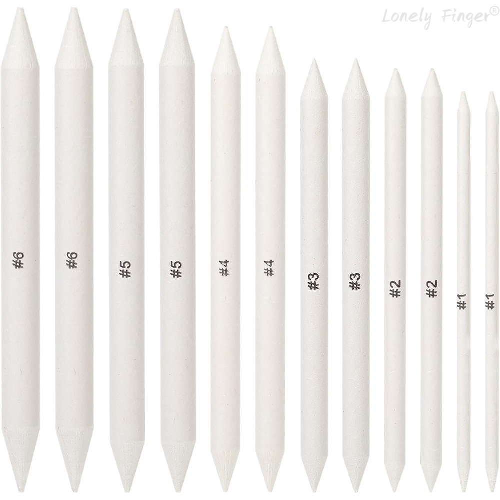 6/12 Pcs Blending Stumps, Paper Art Blenders, Drawing Pencils for Student Artist Charcoal Sketch Drawing Tools, Sketch Supplies