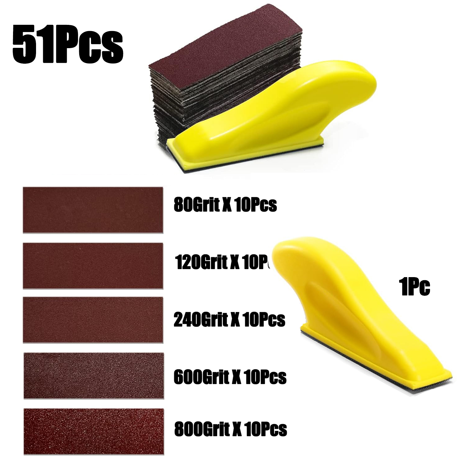 20/51PCS Micro Grinder Kit 3.5 X1 for Small Projects, Fine Handle Grinding Tool with Sandpaper 80 120 240 600 800 Grain Size
