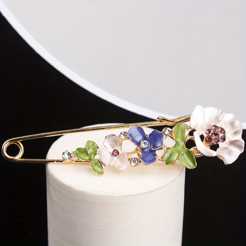 Simple and Fashionable Dripping Oil Flowers Delicate and Elegant Brooch