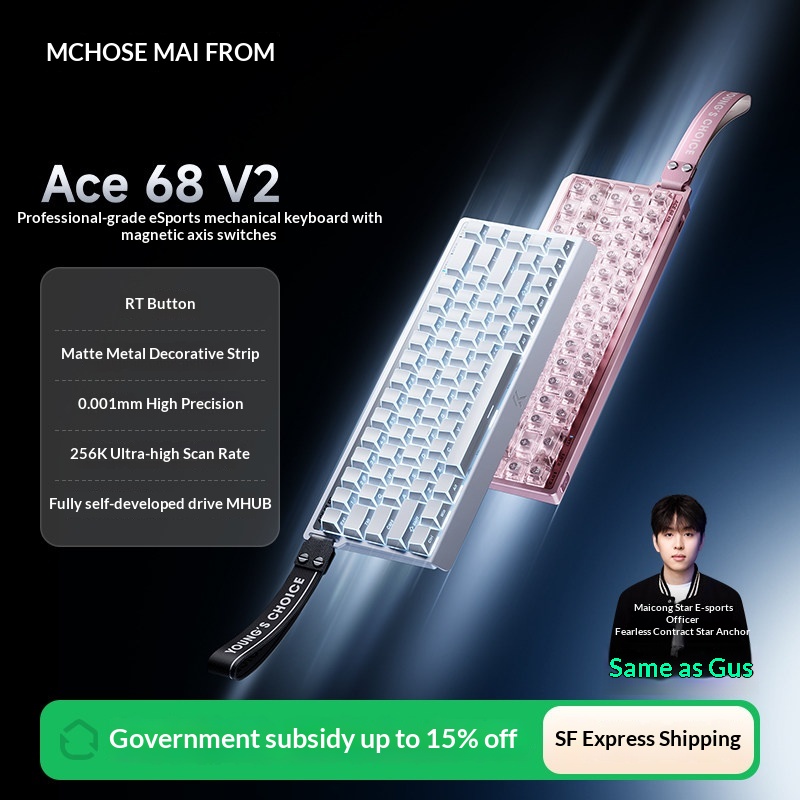 MCHOSE Ace 68 V2 Magnetic Switch Mechanical Keyboard 60Pro for Professional Gaming & Esports
