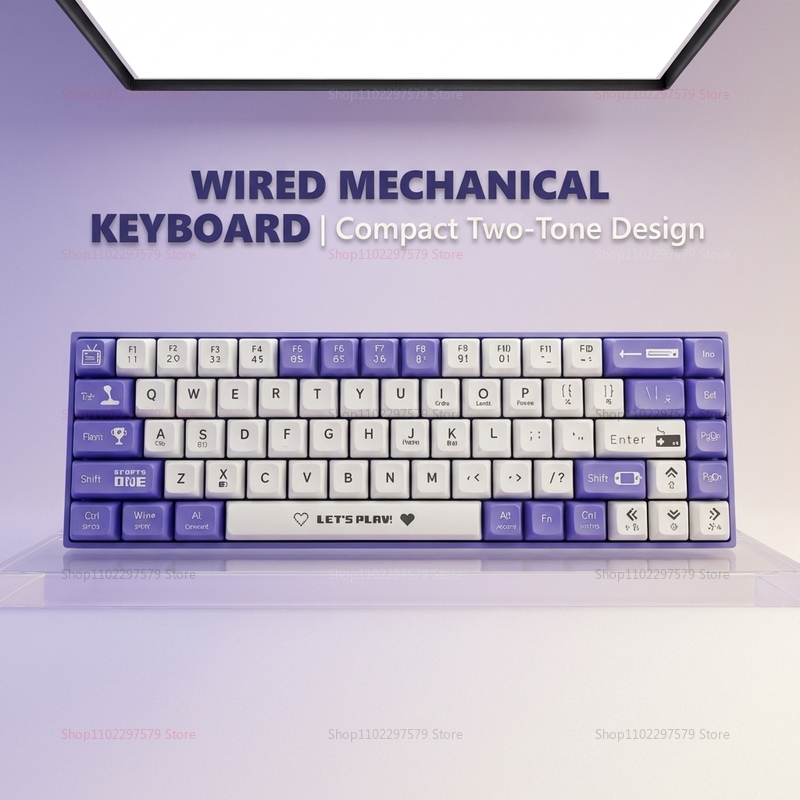 AK680 Wired Gaming Mechanical Keyboard 68 Hot Swappable Keys Ergonomic E-sports Office Keyboard for PC Laptop Type-C USB Gaming