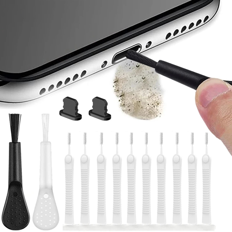 Mobile Phone Charging Port Dust Plug Removal Cleaner Tool Kit For Airpods iPhone 14 13 Computer Keyboard Dustproof Cleaner Brush