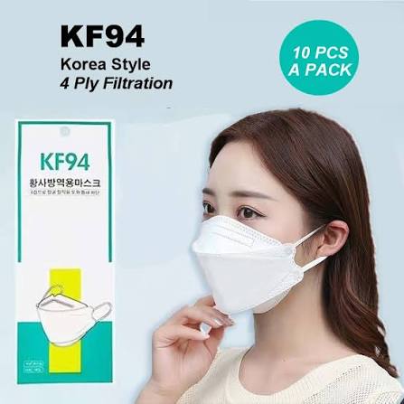Korean Mask Kf94 Mask Pack of 10 Pcs Disposable White Mask for Men and Women - sewaCenter
