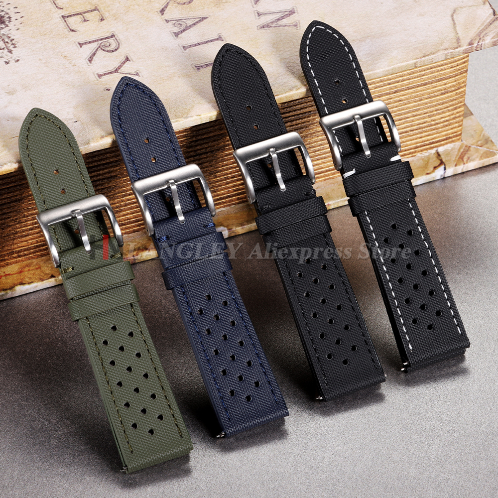Premium Sailcloth Strap 18mm 19mm 21mm for for Watch Band Butterfly Buckle Nylon Bracelet 20mm 22mm Quick Release