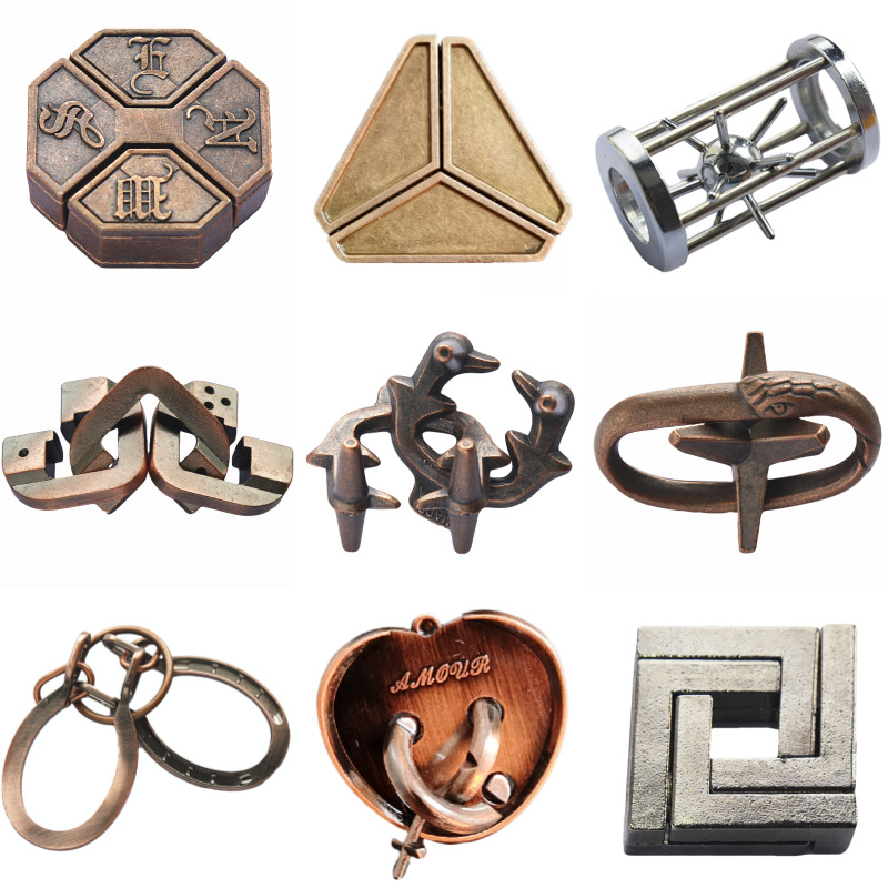 Lock Puzzles Classic IQ Metal Brain teaser Magic Baffling Puzzles Game Toys For Children Adults Funny Metal Puzzle