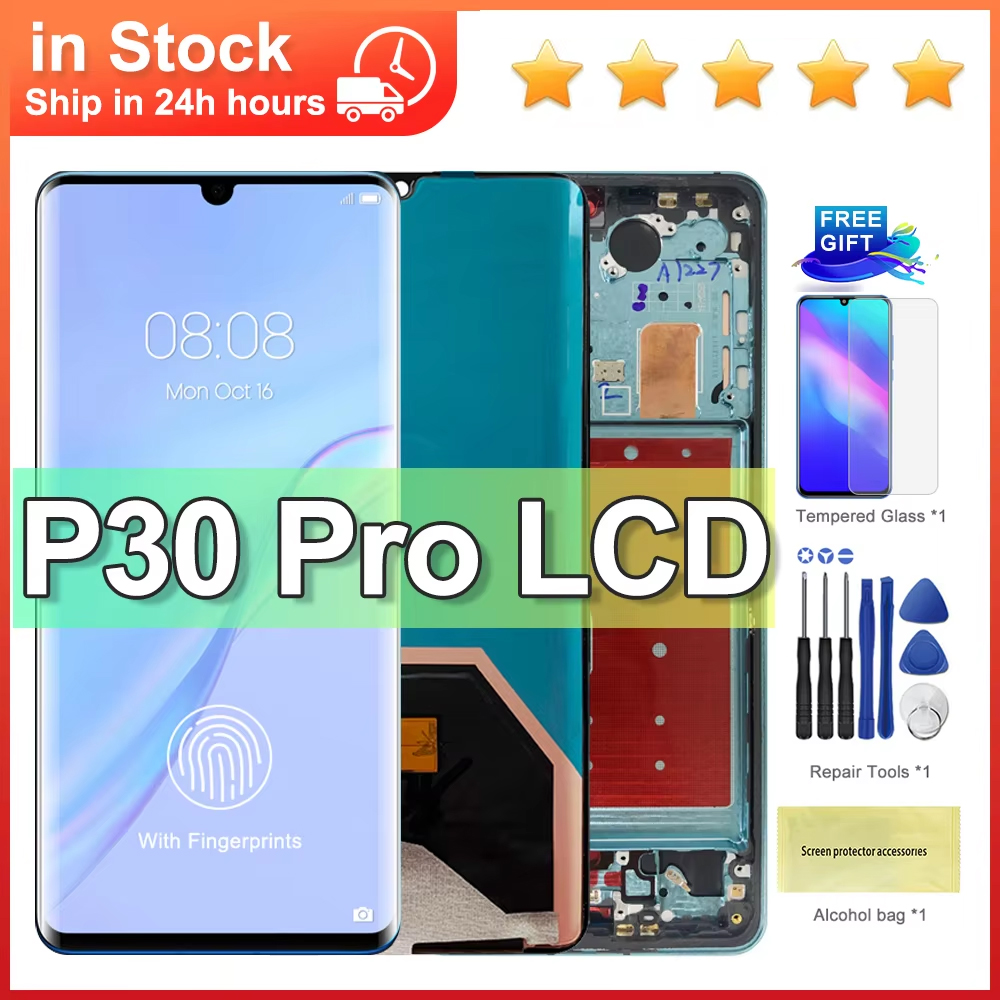 For Huawei P30 pro AMOLED 6.47" Display Replacement LCD Touch Screen Digitizer Assembly Compatible with VOG-L29 VOG-L09 VOG-L04