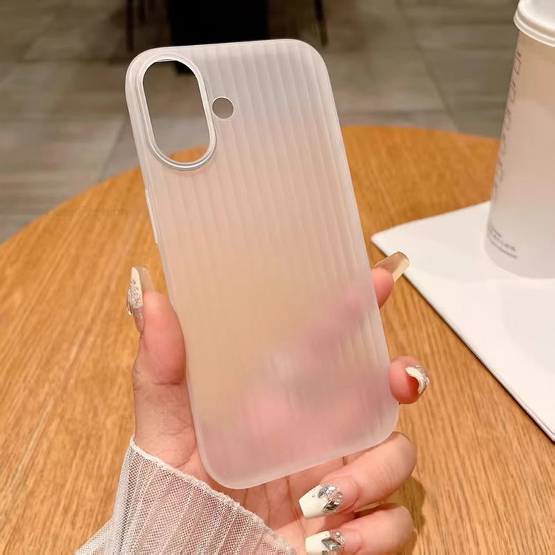 Soft Matte Corrugated Clear Phone Case For iPhone 15 Case iPhone 16 13 11 12 14 Pro Max Shockproof Transparent Bumper Cover