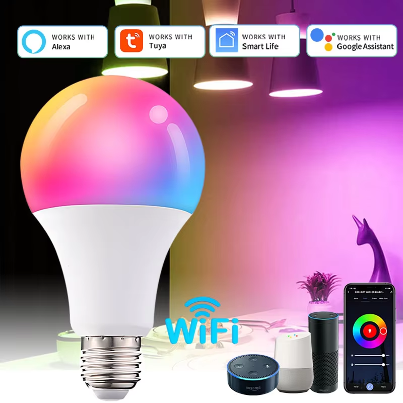 Tuya Smart WiFi LED Bulb Light AC 220V 110V E27 10W 15W 20W LED Lamp Dimmable APP Voice Control Works With Alexa Home lightify